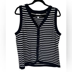 Navy and White Knit Vest